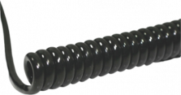 PUR Spiralleitung Li12YD11Y 6 x 0,5 mm², geschirmt, schwarz