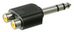 Audio-Adapter Klinke/Cinch, 1 x 6,35 mm-Klinkenstecker, stereo, 2 x Cinchkupplung, gerade