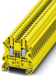 Through terminal block, screw connection, 0.14-6.0 mm², 2 pole, 32 A, 8 kV, yellow, 3045114