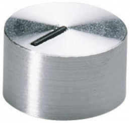 Rotary knob, 6 mm, plastic, silver, Ø 37.8 mm, H 15.9 mm, A1438461