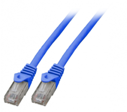 Patch cable, RJ45 plug, straight to RJ45 plug, straight, Cat 5e, U/UTP, LSZH, 15 m, blue