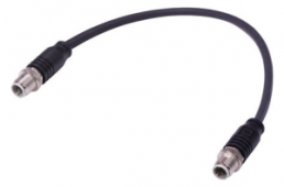 Sensor actuator cable, M12-cable plug, straight to M12-cable plug, straight, 4 pole, 2 m, Elastomer, black, 09482222011020