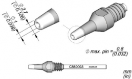 Desoldering nozzle, Chisel shaped, Ø 2.7 mm, (L) 58 mm, C560003