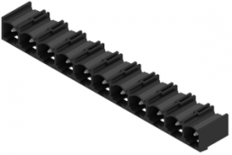 Pin header, 11 pole, pitch 7.62 mm, angled, black, 1472340000