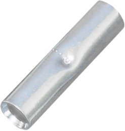 Butt connector, uninsulated, 0.5-0.75 mm², silver, 15 mm