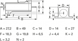 Wirewound resistor, 5.6 Ω, 25 W, ±5 %