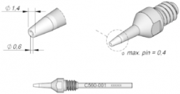 Desoldering tip, conical, Ø 1.4 mm, (L) 58 mm, C560001