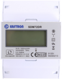 Three-phase meter, DIN rail Instant. load display