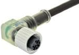 Sensor actuator cable, M12-cable socket, angled to open end, 3 pole, 5 m, PVC, black, 5 A, 1838264-3
