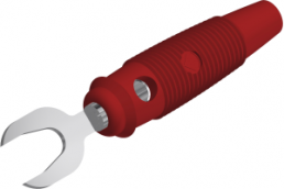 Cable lug with cross hole, 4 mm, with screw connection up to 2.5 mm², red