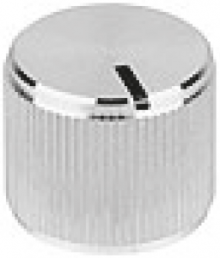 Rotary knob, 4 mm, aluminum, silver, Ø 8 mm, H 10 mm, 504.411