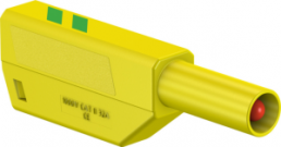 4 mm plug, solder connection, 0.75-2.5 mm², CAT II, yellow/green, 22.2654-20