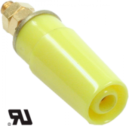 4 mm socket, screw connection, mounting Ø 8 mm, CAT II, yellow, 49.7042-24