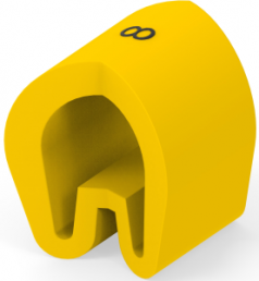 PVC cable maker, imprint "8", (W) 4.5 mm, max. bundle Ø 6.3 mm, yellow, EC5883-000