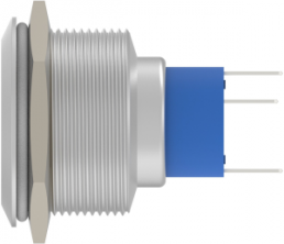 Switch, 1 pole, silver, illuminated  (yellow), 3 A/250 VAC, mounting Ø 23.7 mm, IP67, 2317658-3