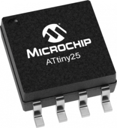 AVR microcontroller, 8 bit, 20 MHz, SOIC-8, ATTINY25-20SU
