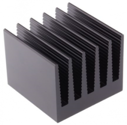 Extruded heatsink, 100 x 50 x 40 mm, 3.6 to 1.25 K/W, black anodized