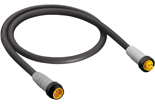 Sensor actuator cable, 7/8"-cable plug, straight to 7/8"-cable socket, straight, 5 pole, 6 m, black, 4 A, 15859