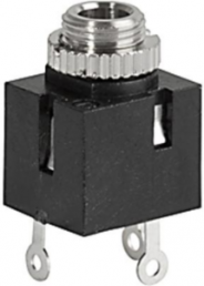 3.5 mm jack panel socket, 2 pole (mono), solder connection, plastic, 4832.2211