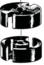 P core, K1, 40 nH, ±3 %, outer Ø 9.3 mm, inner Ø 7.5 mm, (H) 5.4 mm
