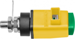 Quick pressure clamp, yellow/green, 300 V, 16 A, thread, nickel-plated, SDK 800 / GNGE