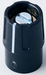 Rotary knob, 4 mm, plastic, black, Ø 9 mm, H 14 mm, A2609040
