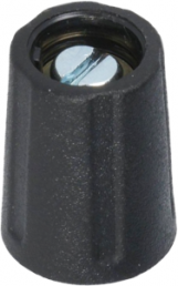 Rotary knob, 4 mm, plastic, black, Ø 10 mm, H 14 mm, A2510040
