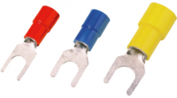 Insulated forked cable lug, 0.5-1.5 mm², 3.2 mm, M3, red
