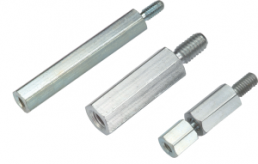Hexagonal spacer bolt, External/Internal Thread, M3/M3, 5 mm, steel