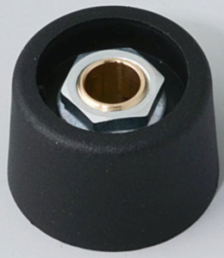 Rotary knob, 6.35 mm, plastic, black, Ø 23 mm, H 16 mm, A3123639