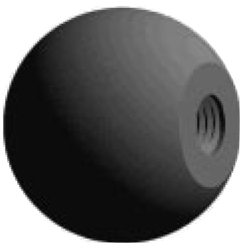 Ball knob, 4 mm, plastic, black, Ø 8 mm, H 15 mm, 107 0416 699 15