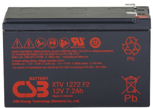 Lead-battery, 12 V, 7.2 Ah, 151 x 65 x 99 mm, faston plug 6.35 mm