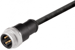 Sensor actuator cable, 7/8"-cable plug, straight to open end, 4 pole, 1.5 m, PUR, black, 9 A, 1292120150