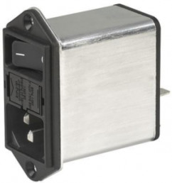 IEC plug C14, 50 to 60 Hz, 8 A, 250 VAC, 1.6 W, 600 µH, faston plug 6.3 mm, DD12.8321.111