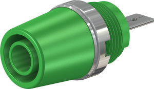4 mm socket, flat plug connection, mounting Ø 12.2 mm, CAT II, green, 23.3110-25