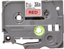 Labelling tape cartridge, 9 mm, tape red, font black, 8 m, TZE-421