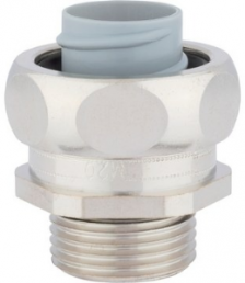Straight hose fitting, PG48, 56 mm, brass, nickel-plated, IP54, metal, (L) 45 mm