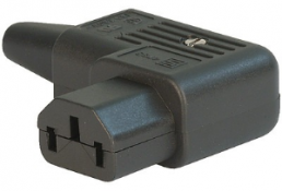 Appliance inlet C13, 3 pole, cable assembly, screw connection, 1.0 mm², black, 4785.0000