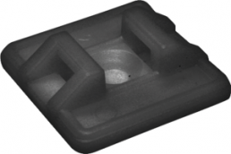 Mounting base, ABS, black, self-adhesive, (L x W x H) 19 x 19 x 6 mm