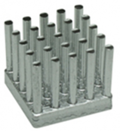 Pin heatsink, 17.3 x 17.3 x 15 mm, 8.36 to 3.3 K/W, natural aluminum