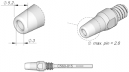 Desoldering tip, Round, Ø 5.2 mm, (L) 58 mm, C560015