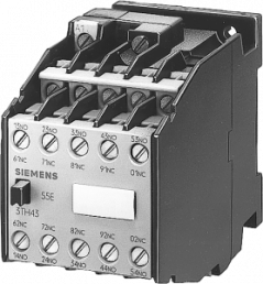 Auxiliary contactor, 10 pole, 6 A, 7 Form A (N/O) + 3 Form B (N/C), coil 110-132 VAC, flat plug connection, 3TH4373-4MF0