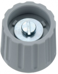 Rotary knob, 6.35 mm, plastic, black, Ø 21.3 mm, H 18.5 mm, 020-4525