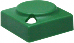 Push button, with LED window, pitch 16 mm, (L x W x H) 15.5 x 15.5 x 6.8 mm, green, for single pushbutton, 829.000.091