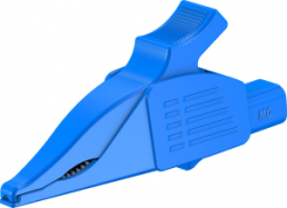 Alligator clip, blue, max. 30 mm, L 92 mm, CAT III, socket 4 mm, 66.9575-23