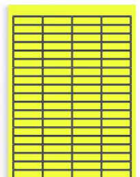 Acrylic Label, (L x W) 38 x 11 mm, yellow, Sheet with 25 pcs