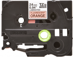 Labelling tape cartridge, 24 mm, tape orange, font black, 5 m, TZE-B51