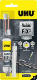 2 components adhesive 10 g syringe, UHU TURBO FIX² FLÜSSIG METALL 10G