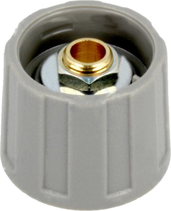 Rotary knob, 6 mm, plastic, gray, Ø 23 mm, H 15 mm, A2523068