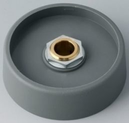 Rotary knob, 8 mm, plastic, gray, Ø 50 mm, H 16 mm, A3150088